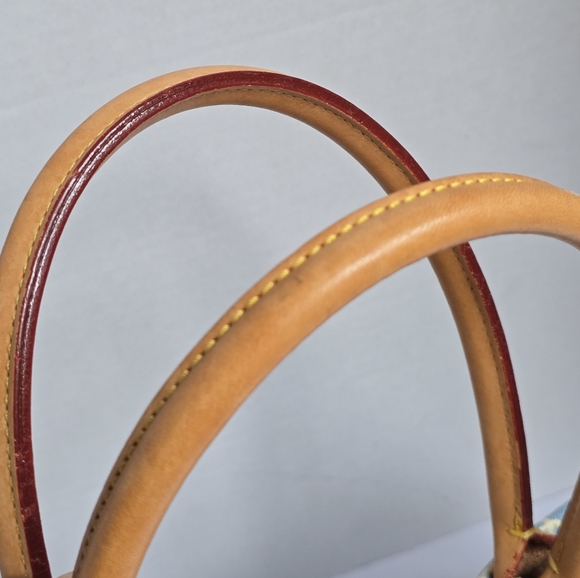 Clean! Dooney & Bourke Sky Blue Canvas Signature Shoulder Bag - Picture 4 of 11